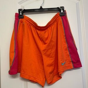 Nike Orange and Pink Athletic Shorts